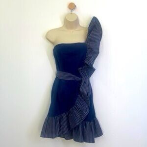 VENUS Blue Gray One Shoulder Sundress
